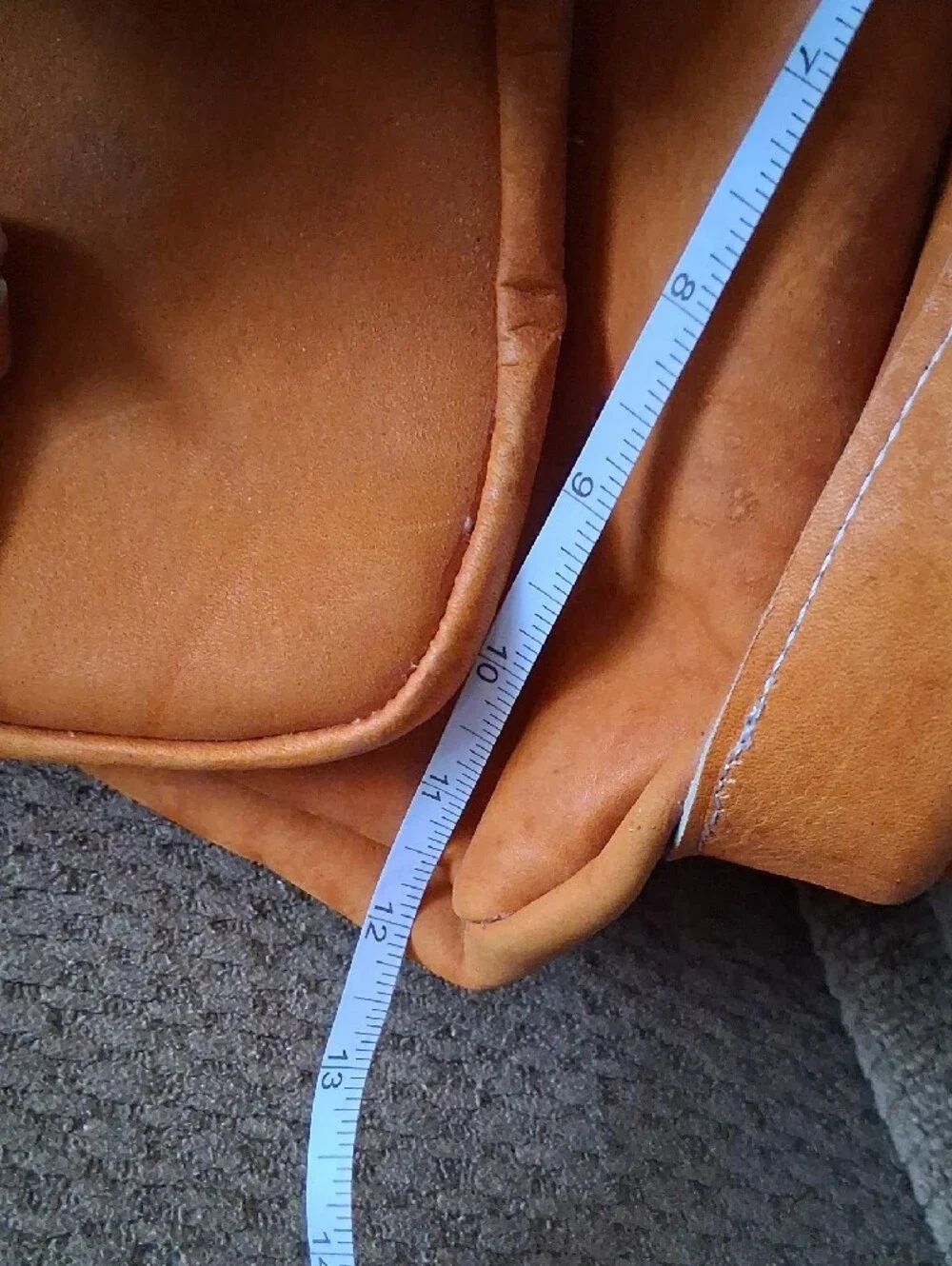 Vintage Tan Leather Backpack with Front and Side Buckle Pocket Purse Bag